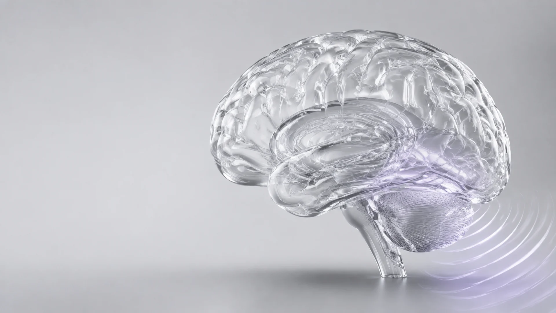 玻璃质感大脑与超声波的科学概念视觉